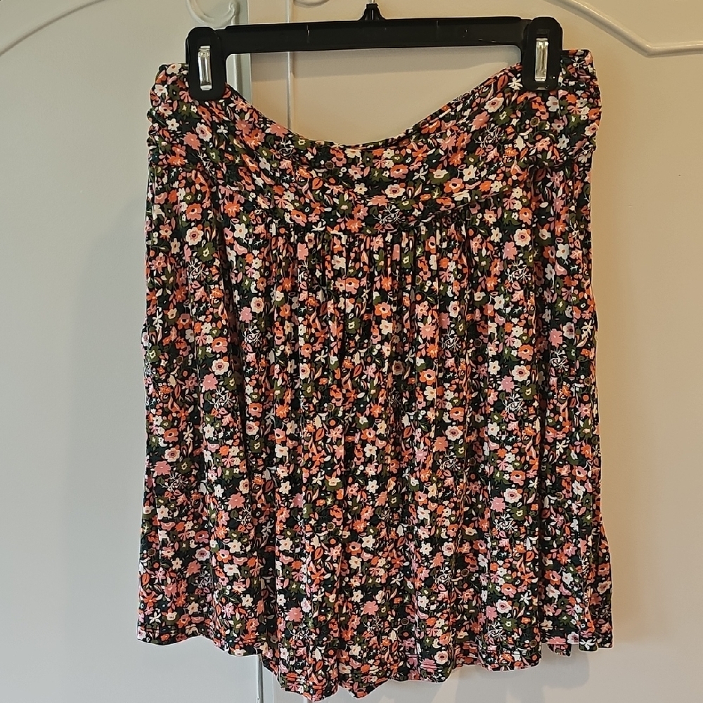 Boden Pink And Green Floral Mini Skirt with Smocked Detail And POCKETS!